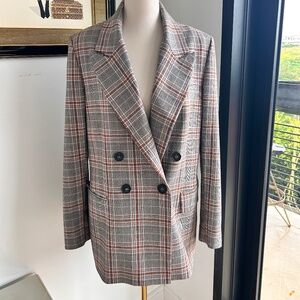 Free People Over Sized Checkered Blazer